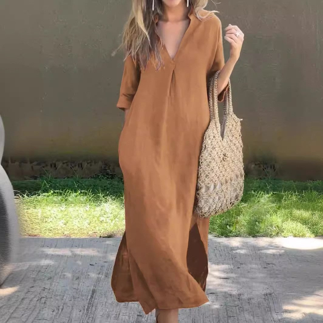 Celestina Kleid mit Seitenschlitzen
