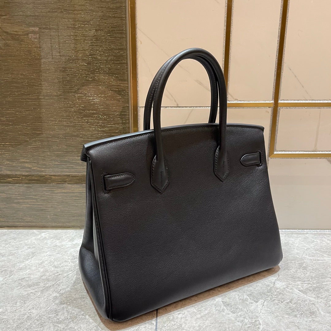 HM BIRKIN 25CM BLACK SWIFT LEATHER GOLD HARDWARE