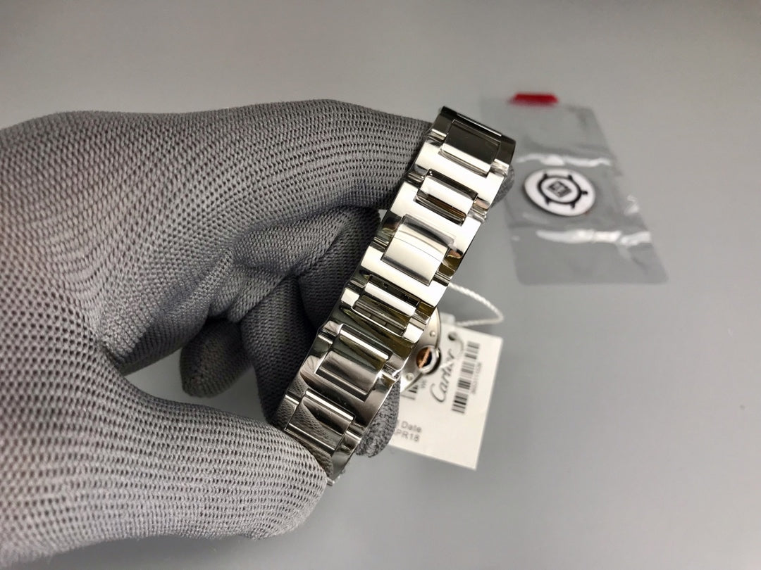 Cartier Balloon 36mm Silver Pink Gold Stainless Steel