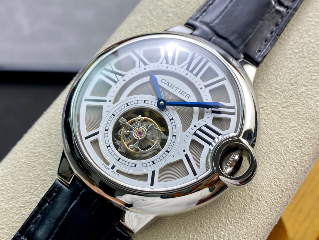 Cartier Balloon 46mm Black Silver Tourbillon
