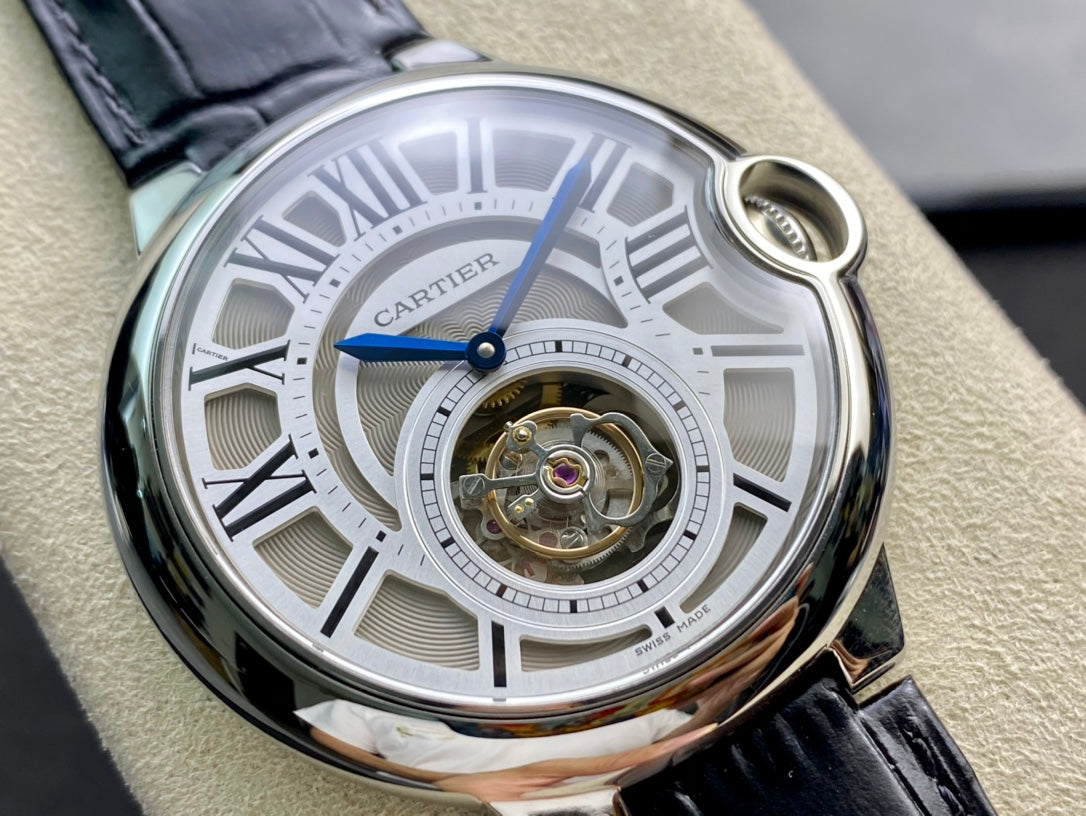 Cartier Balloon 46mm Black Silver Tourbillon