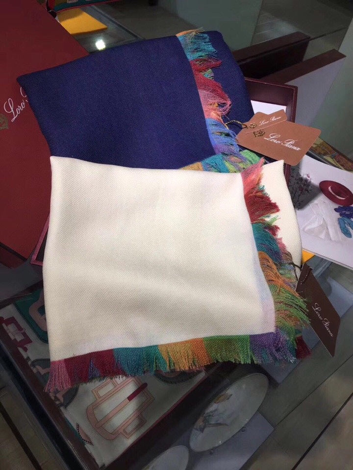 LP Scarf 190 CM In White Colorful Cashmere 656978
