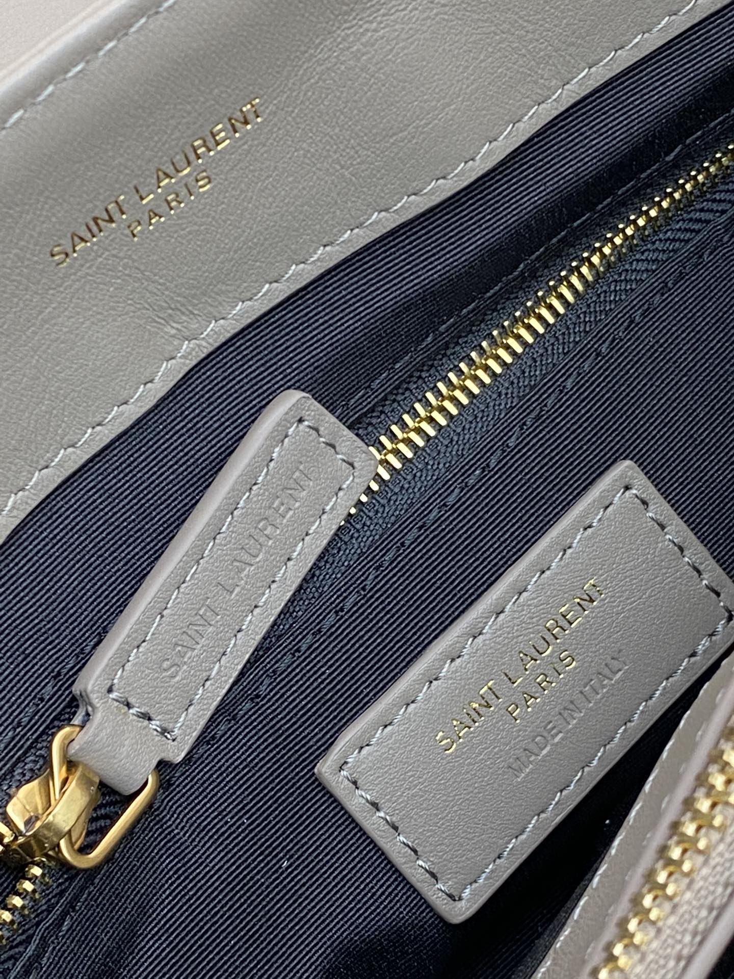 LOULOU MEDIUM 32 GREY QUILTED LEATHER GOLD HARDWARE