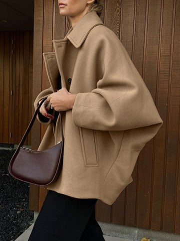 Cardigan-Jacke mit Dolmanärmeln und Revers