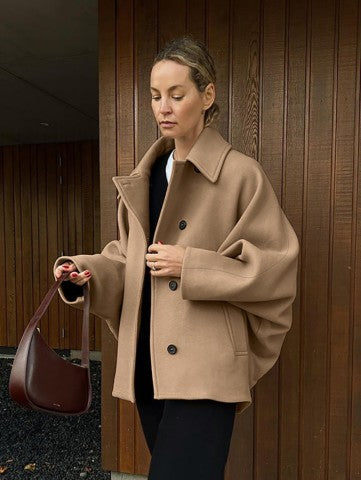 Cardigan-Jacke mit Dolmanärmeln und Revers