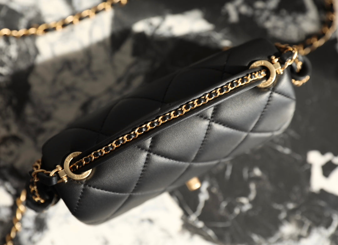 CC Mini Flap Bag 18 Black Lambskin