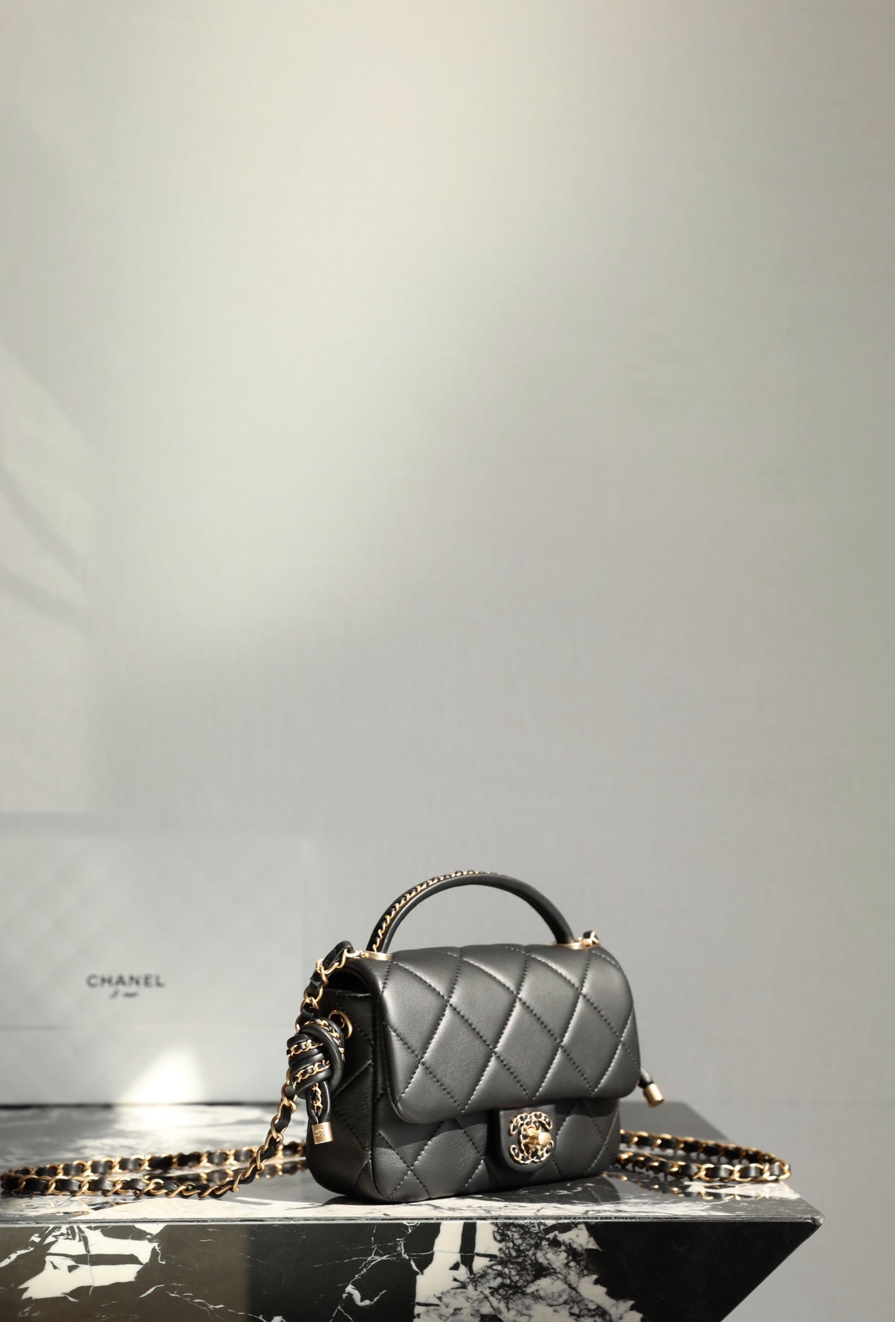 CC Mini Flap Bag 18 Black Lambskin
