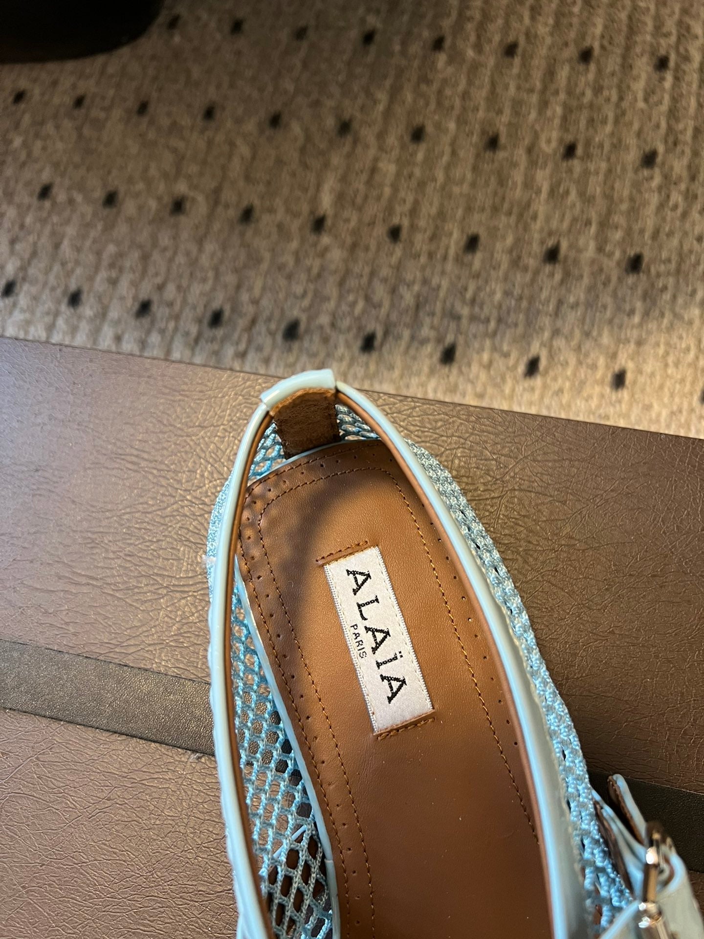 Alaia 25 Women's Ballet Flat Lagoon Green Sheepskin 303705