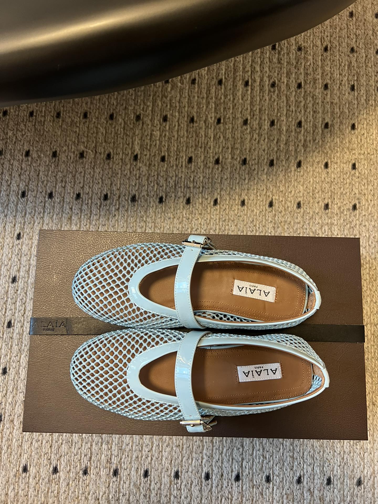 Alaia 25 Women's Ballet Flat Lagoon Green Sheepskin 303705