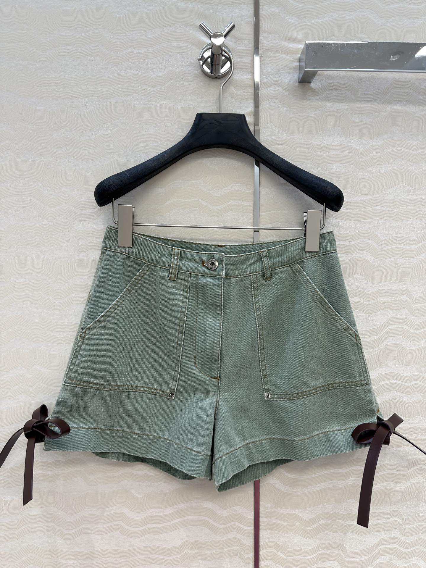 Loewe Denim Short Green Cotton