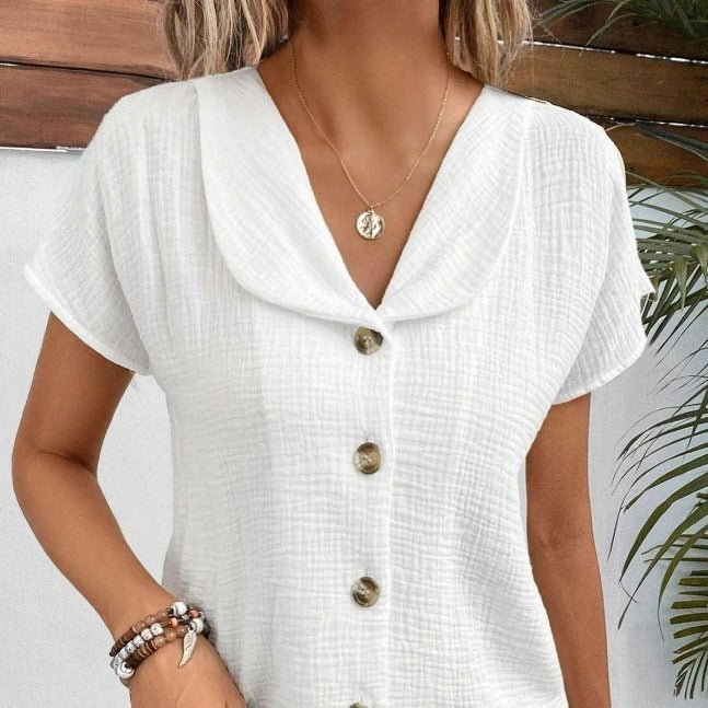Liora Kurzarm-Cardigan mit Knöpfen