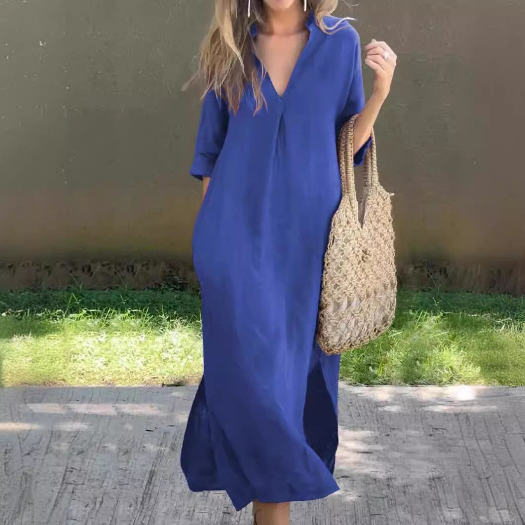 Celestina Kleid mit Seitenschlitzen