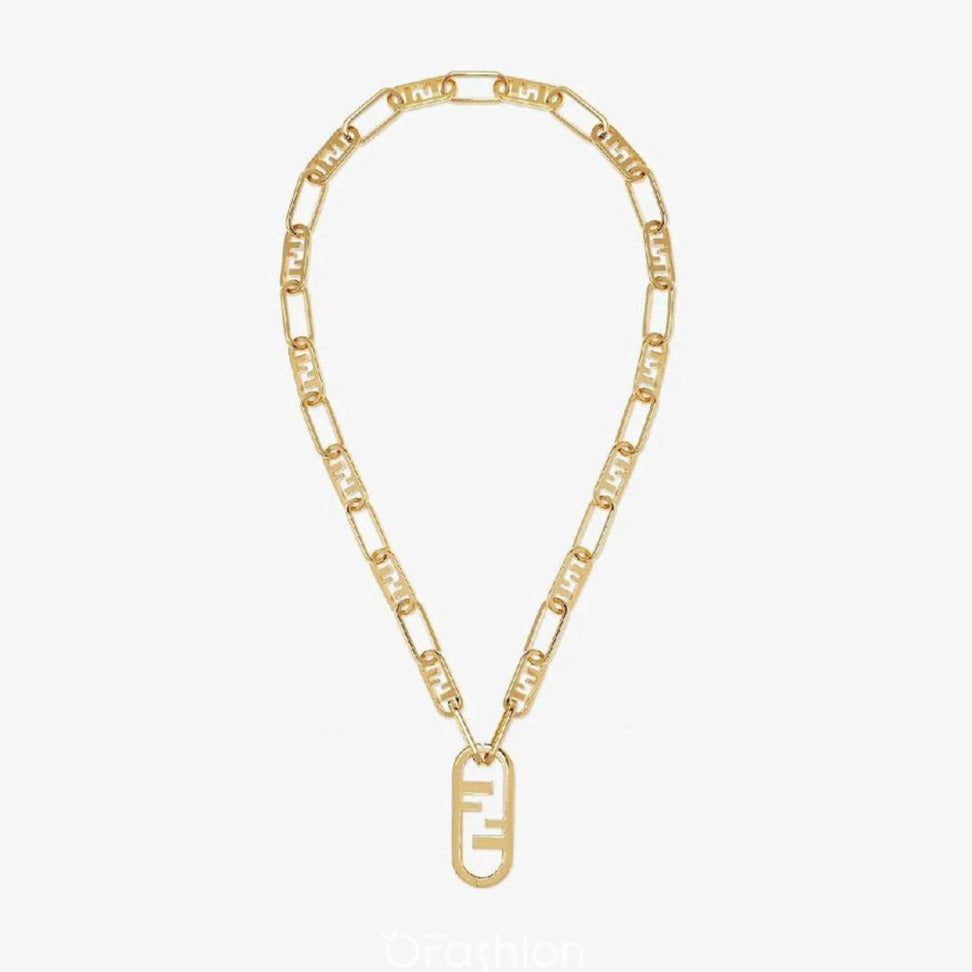 FF LOGO MOTIF GOLD NECKLACE