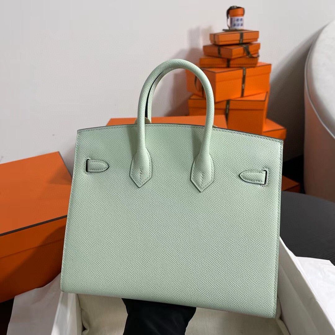 HM BIRKIN 25CM VERT FIZZ TOGO LEATHER SILVER HARDWARE