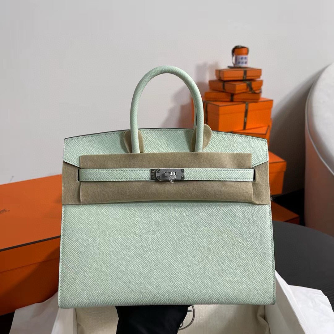 HM BIRKIN 25CM VERT FIZZ TOGO LEATHER SILVER HARDWARE