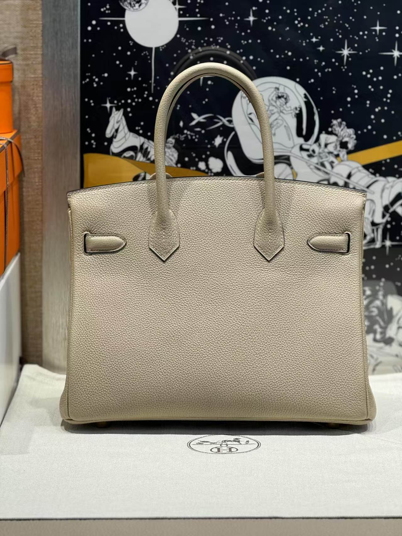 HM Birkin Bag Gray Gold Hardware Togo Leather