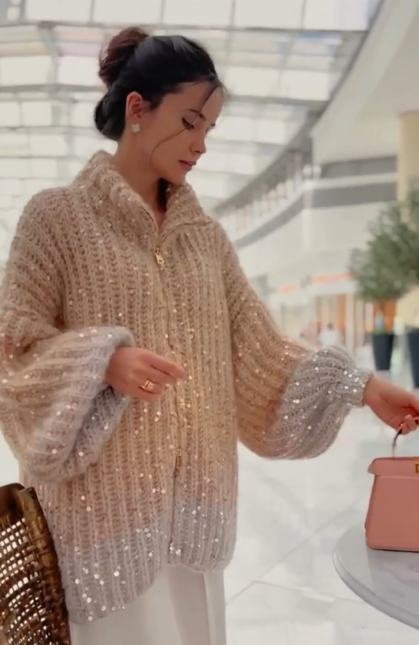 ModenGlanz- Luxe Pailletten Strickpullover