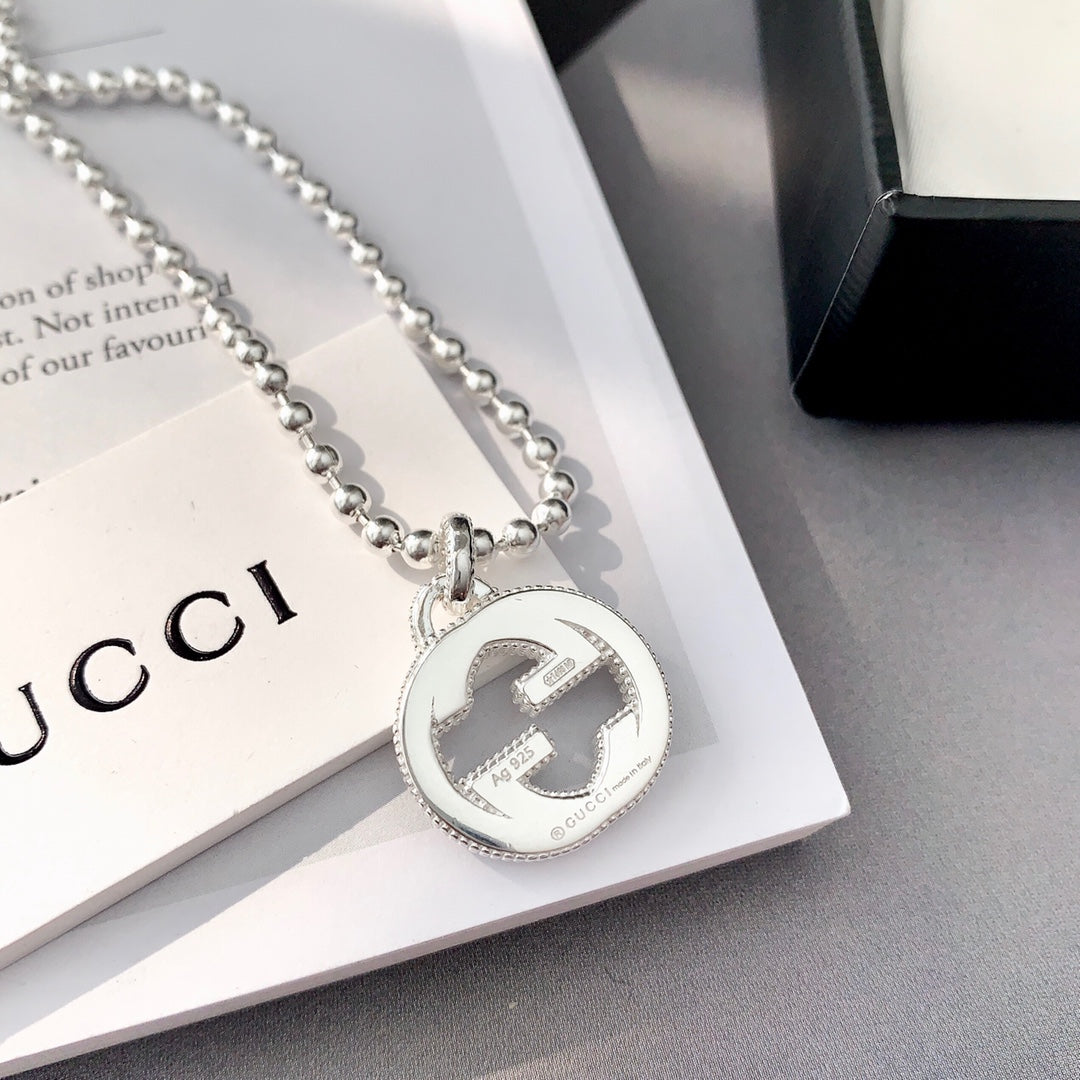 INTERLOCKING NECKLACE G PENDANT STERLING SILVER