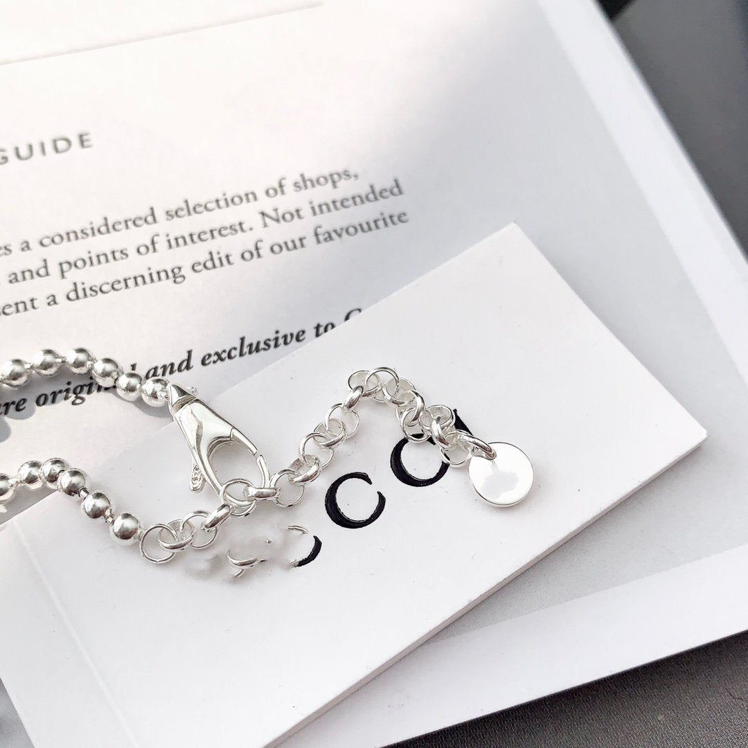 INTERLOCKING NECKLACE G PENDANT STERLING SILVER