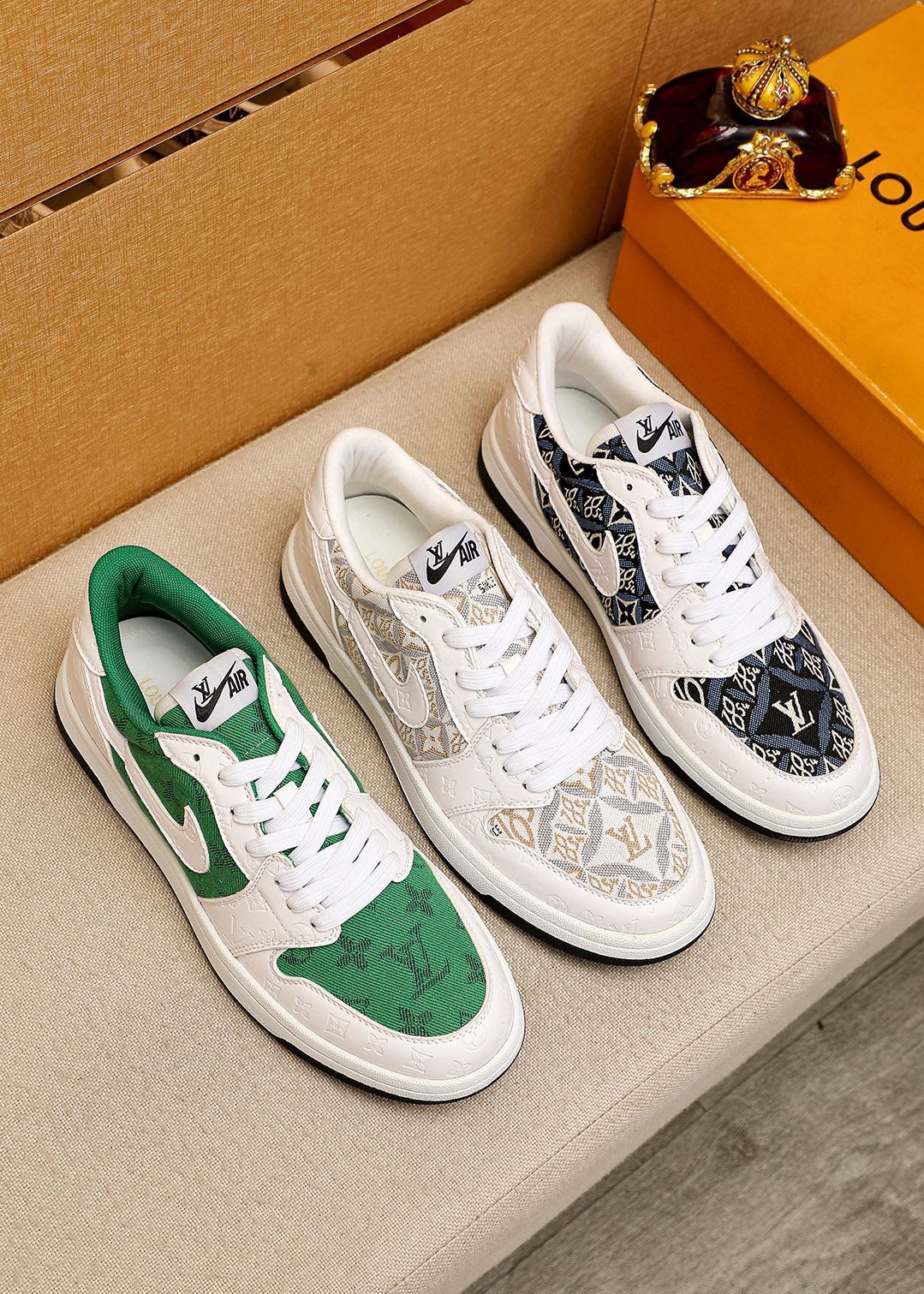 AIR FORCE LV MONOGRAM SNEAKER WHITE GREY