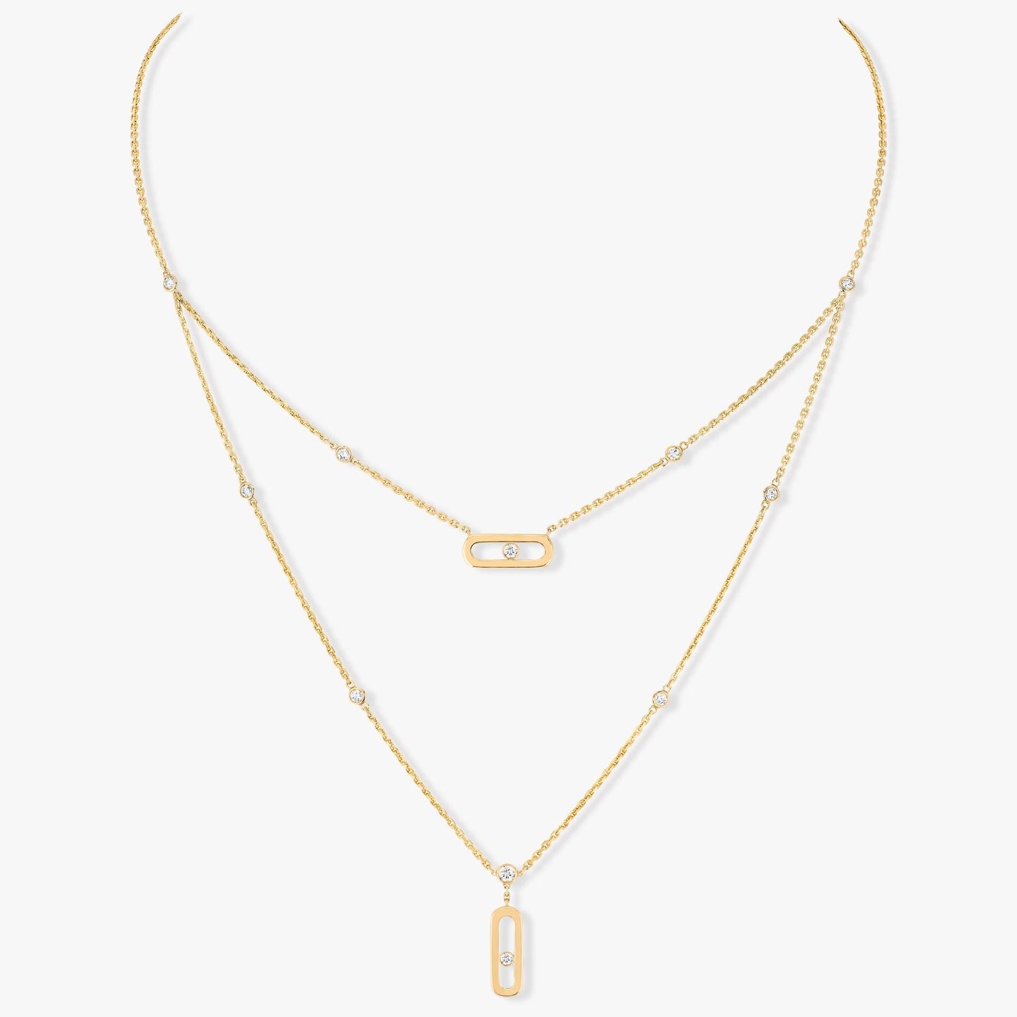 MOVE UNO 2 ROW DIAMOND NECKLACE