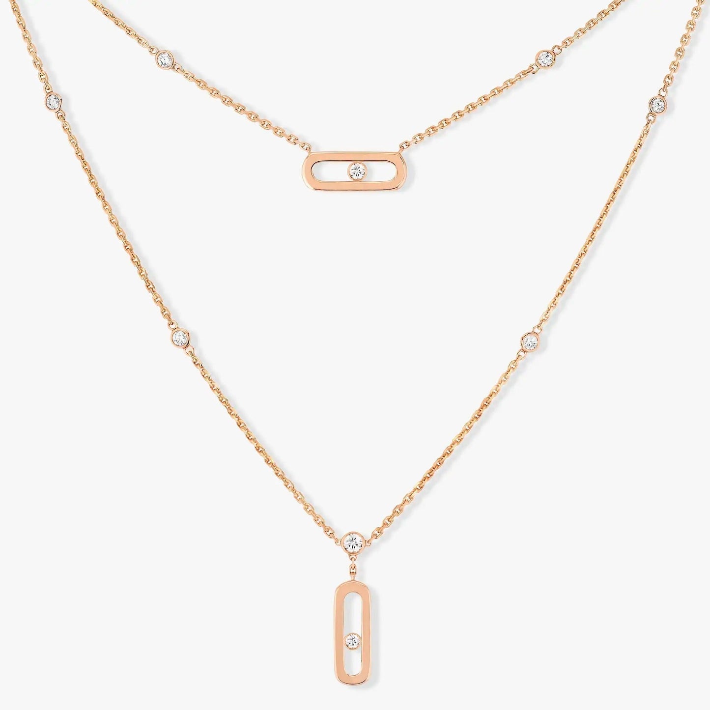 MOVE UNO 2 RANGS PAVED NECKLACE