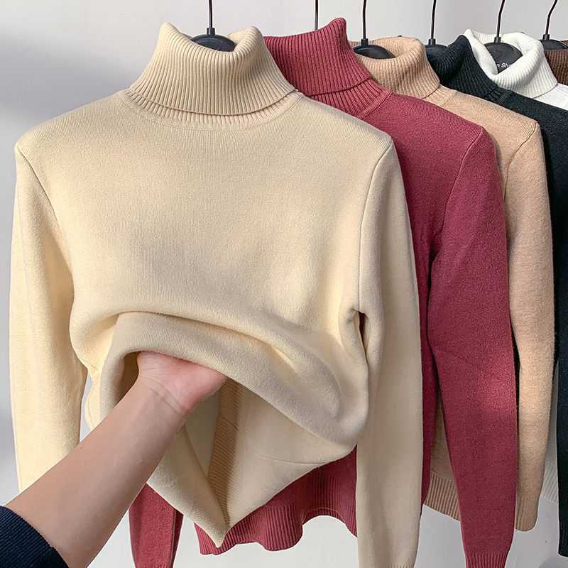 Damen Rollkragenpullover mit Fleecefutter