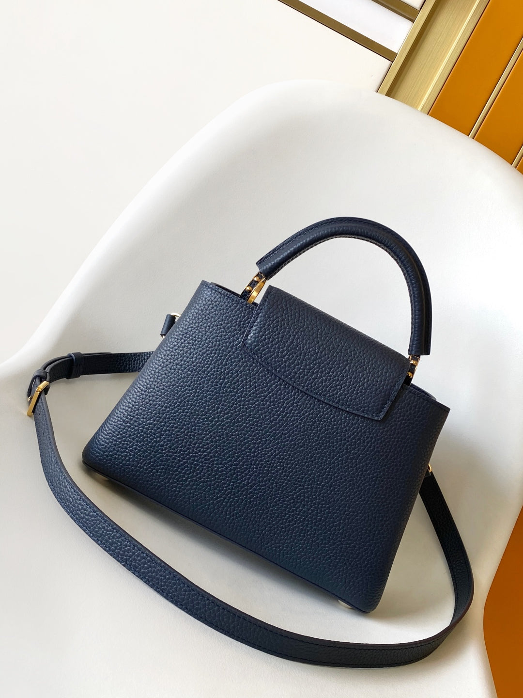 Capucines BB Bag Dark Blue Taurillon leather 251686