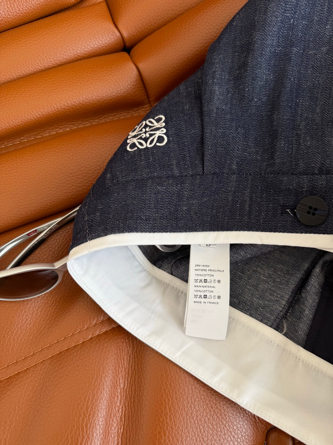 Loewe 25 Logo Embroidered Jeans Dark Blue Cotton
