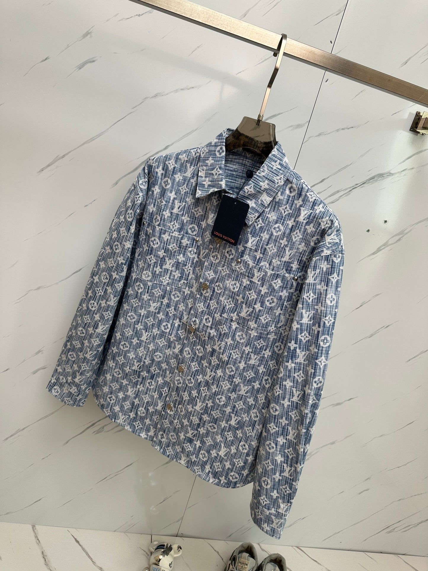LV SHIRT JACKET IN BLUE MONOGRAM WASHED DENIM 238932