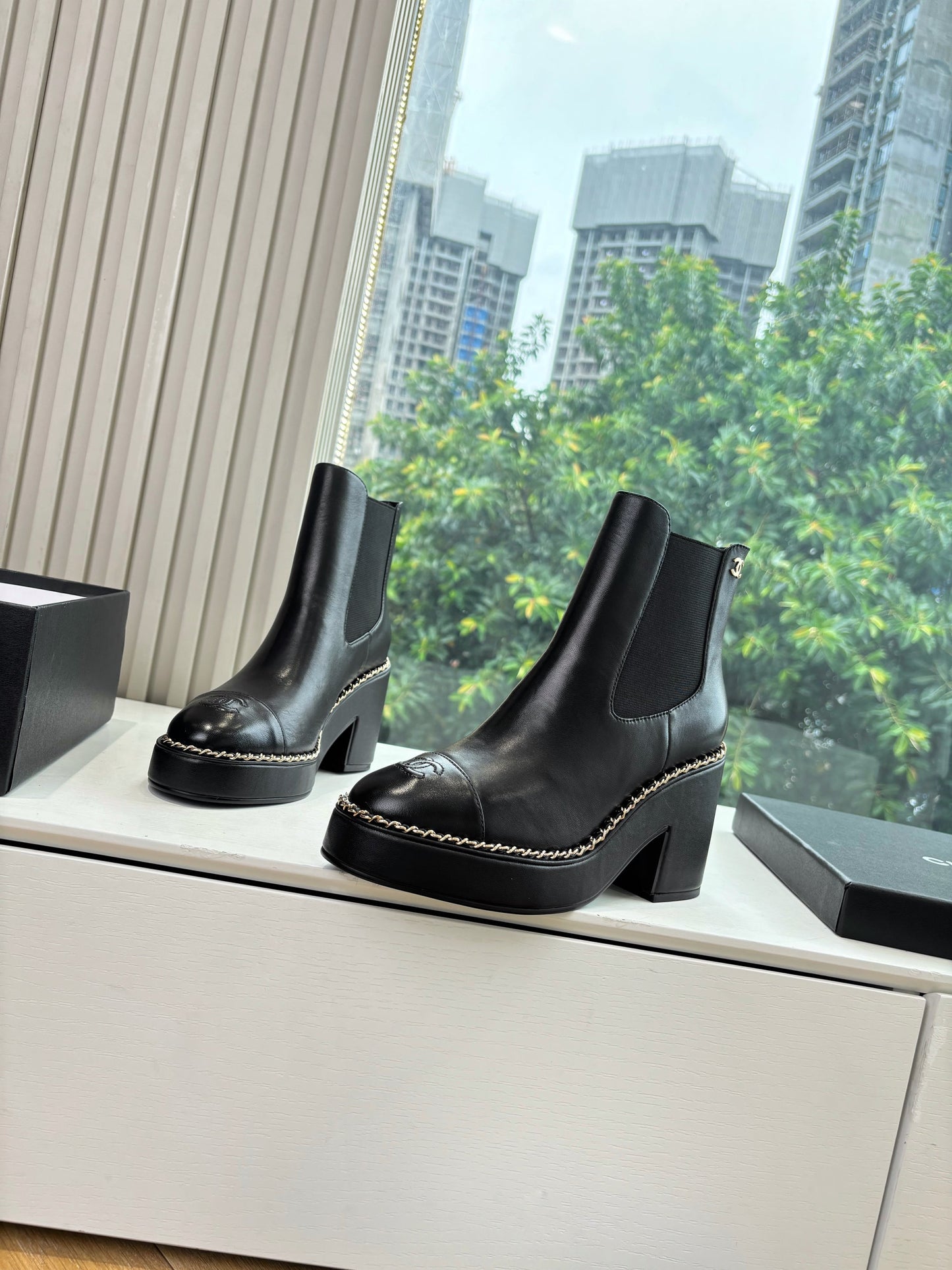 CC 25 Short Boot Black Calfskin 430304