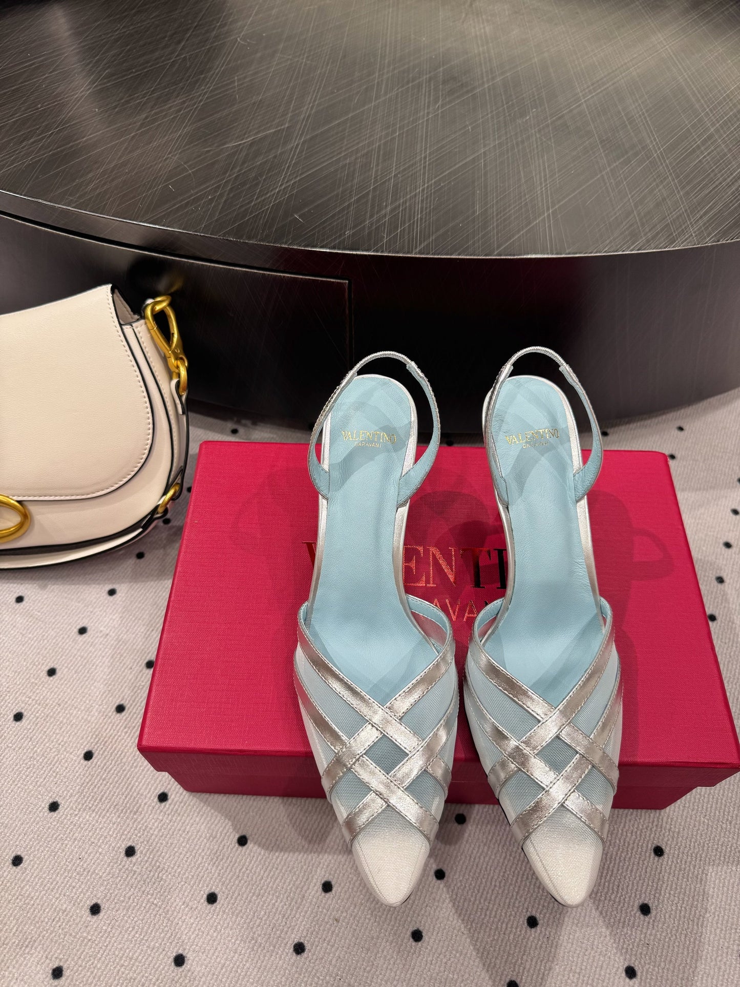 VT 25 Mesh Slingback Silver Sheepskin 327589
