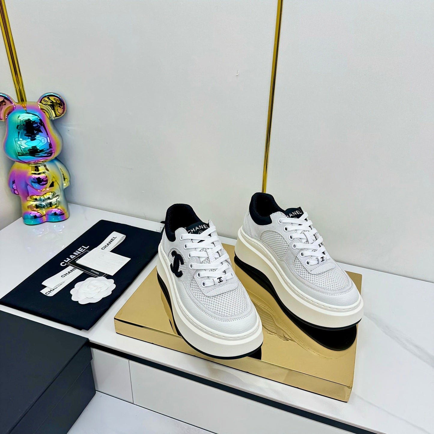 CC 25 Platform Sneaker White Cowhide 312954