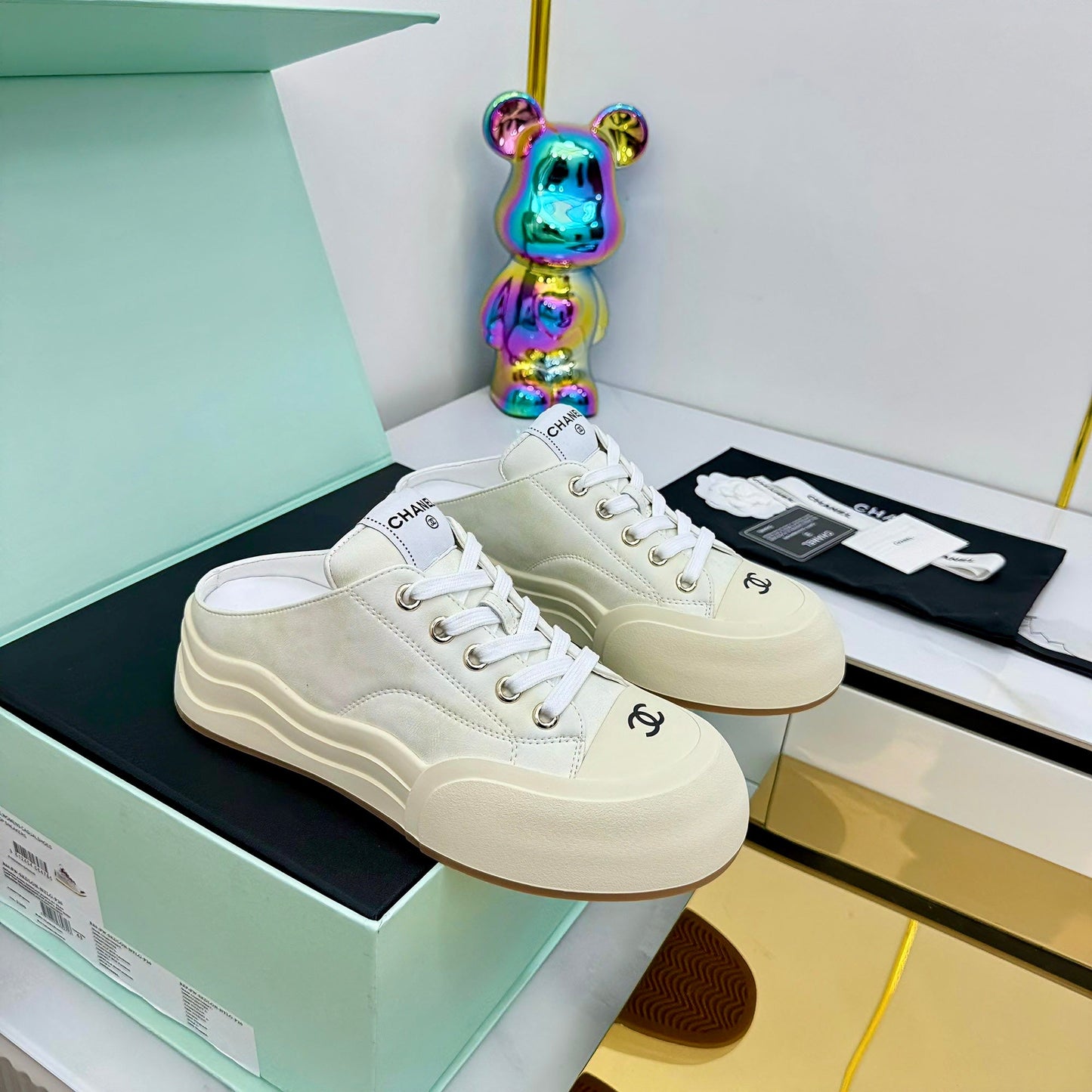 CC 25 Mules Sneaker Beige Calfskin 331184