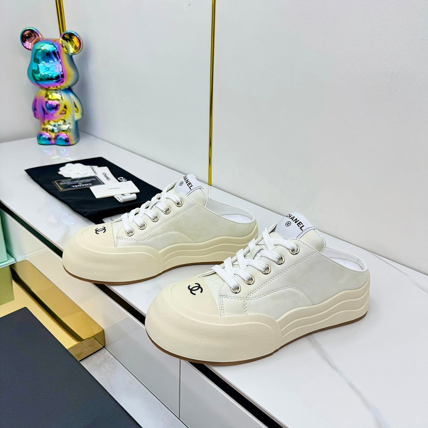 CC 25 Mules Sneaker Beige Calfskin 331184