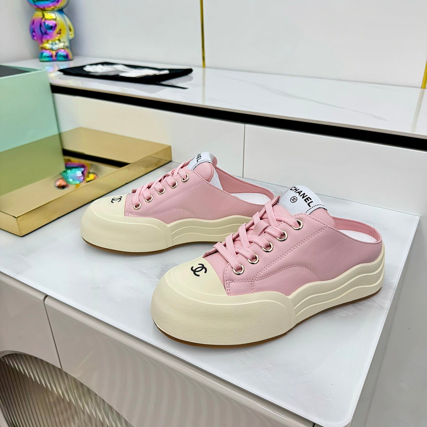 CC 25 Mules Sneaker Pink Calfskin 331189