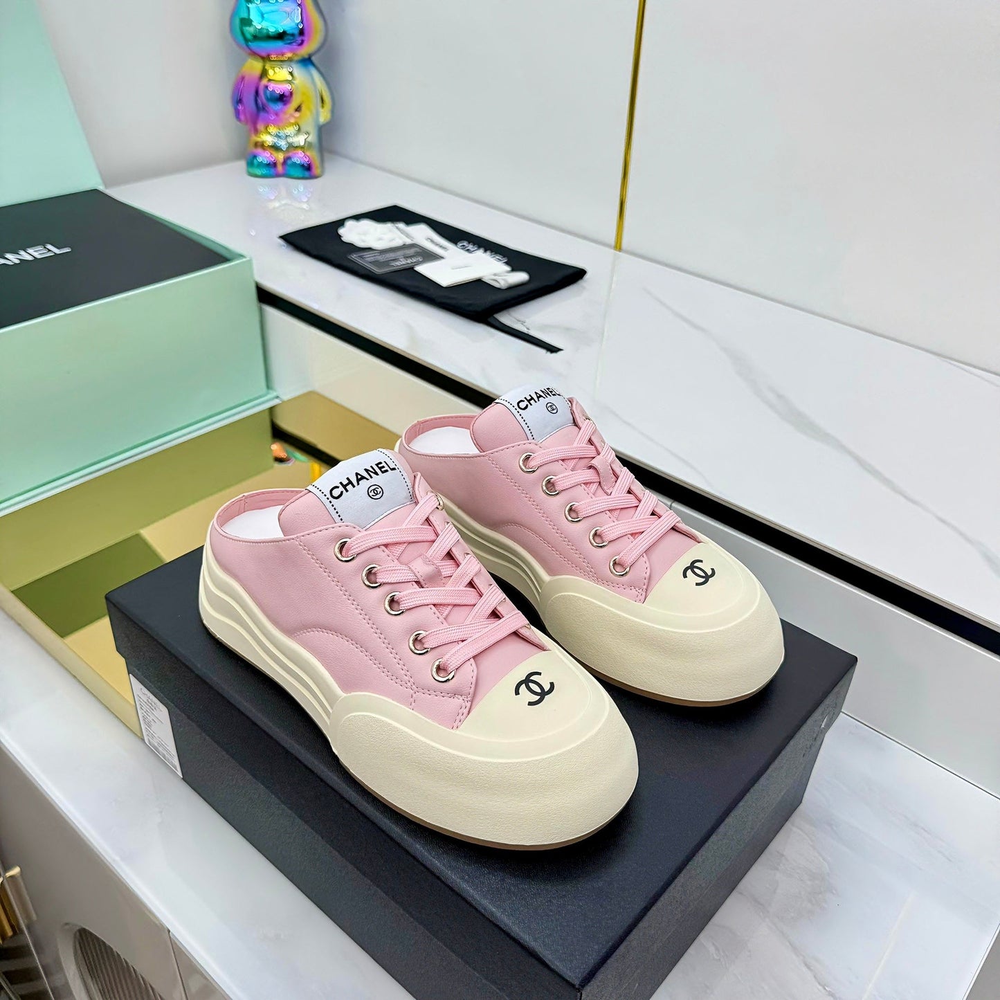 CC 25 Mules Sneaker Pink Calfskin 331189
