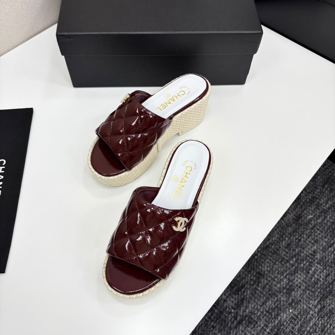 CC 25 Platform Slides Cowhide and Sheepskin 270783