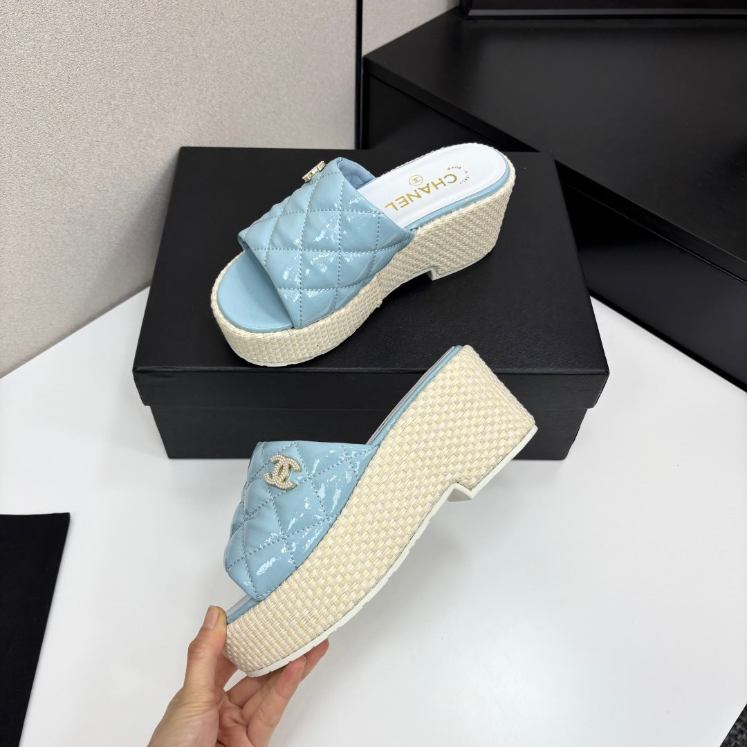 CC 25 Platform Slides Cowhide and Sheepskin 270783