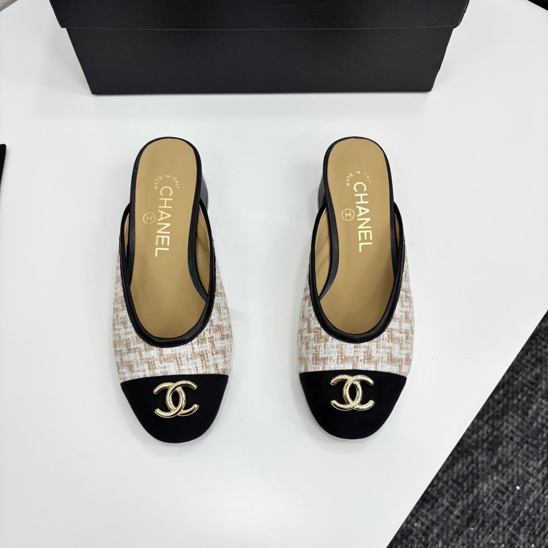 CC 25 Mule Heel Mesh and Tweed 270797