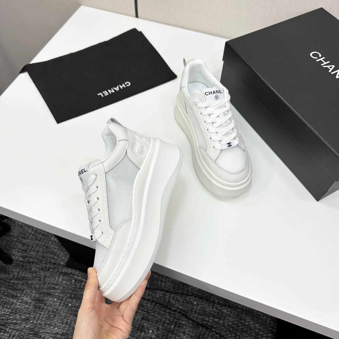 CC 25 Platform Sneaker White Mesh Sheepskin 331750