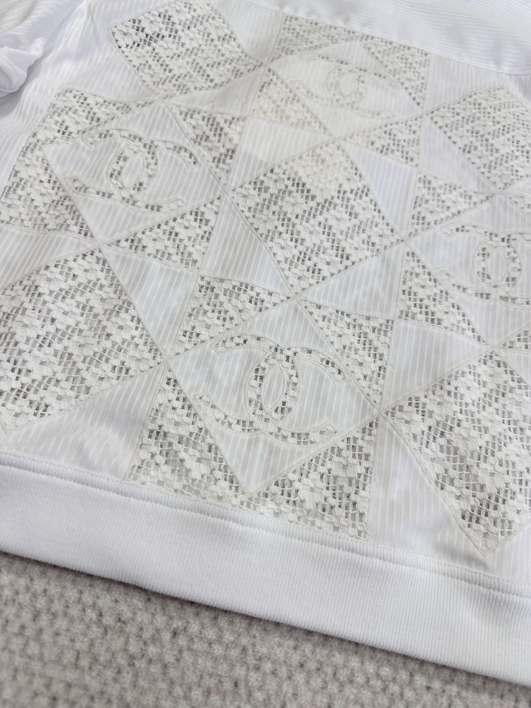 CC 25 Appliqué Short Sleeves T-shirt White Cotton