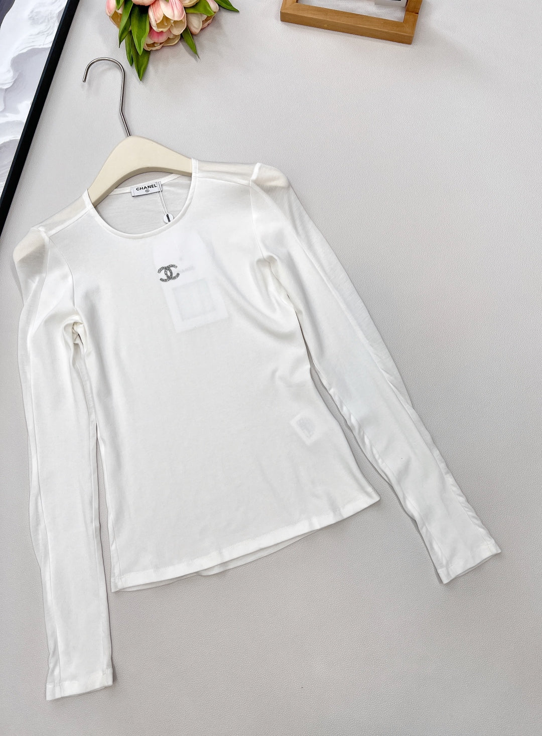 CC 25 long-sleeved shirt white tencel cotton