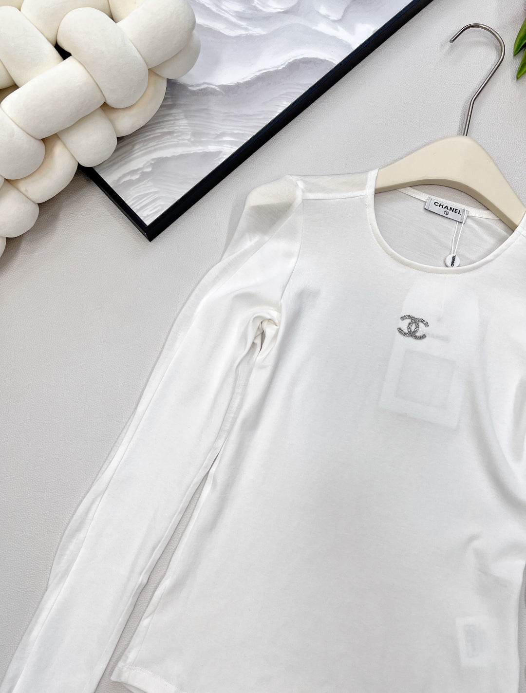 CC 25 long-sleeved shirt white tencel cotton