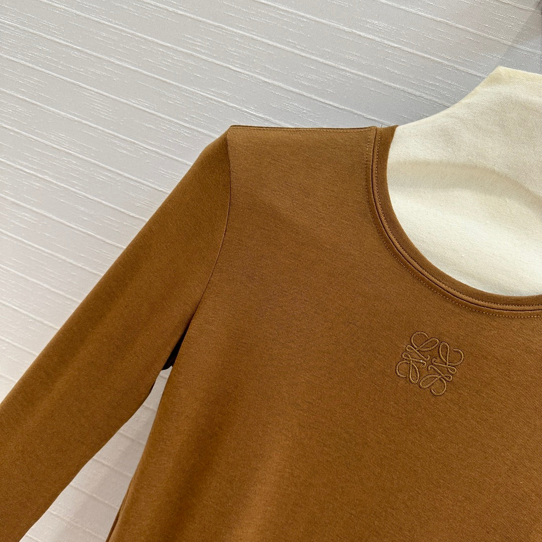Loewe Long-sleeve T-shirt Olive Brown Lyocell