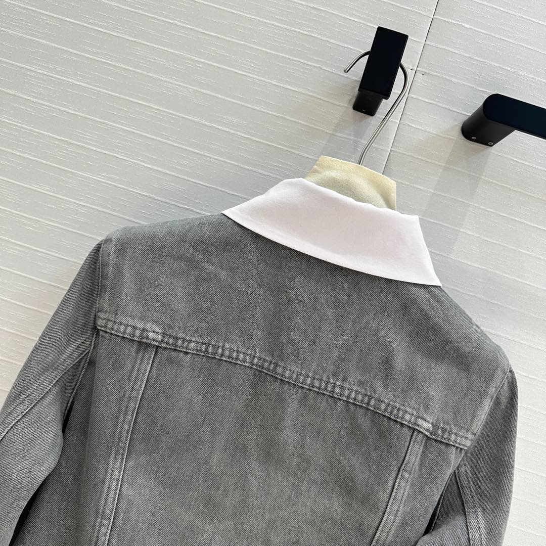 CC 25 Denim Jacket Gray mix White Cotton