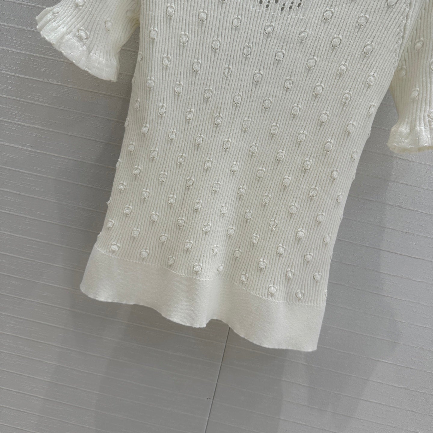 CC 25 Hollow Knitted T-shirt White cotton