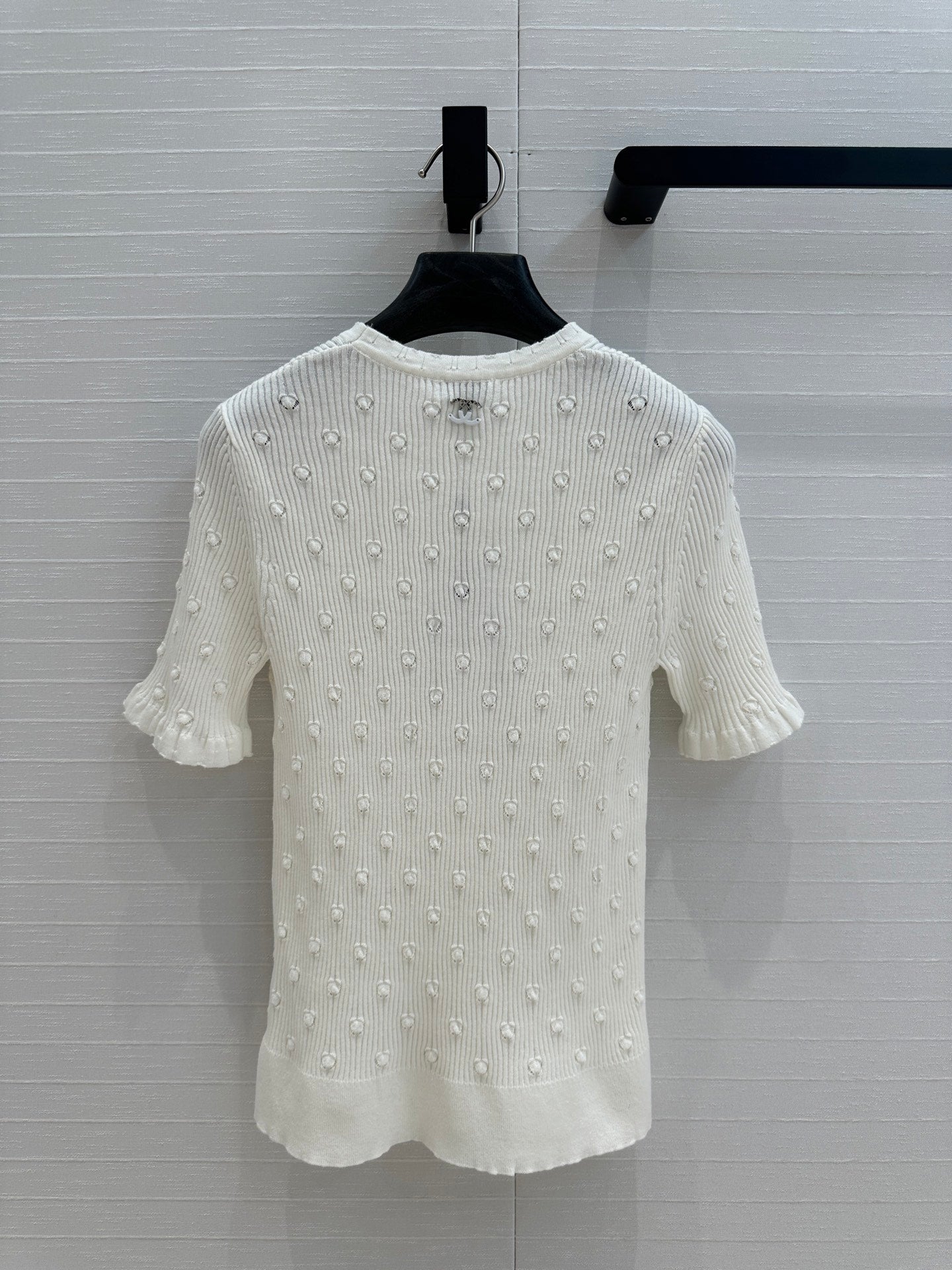 CC 25 Hollow Knitted T-shirt White cotton
