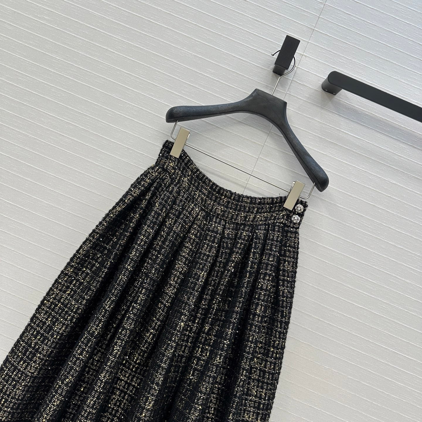 CC 25 Tweed Skirt Black Wool Polyamide
