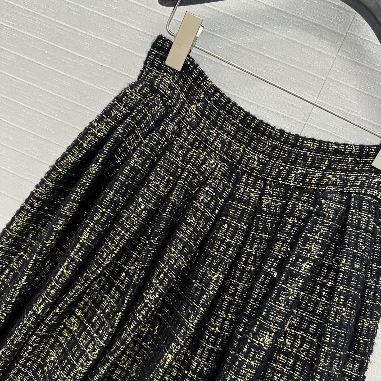 CC 25 Tweed Skirt Black Wool Polyamide